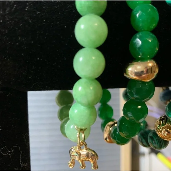 Crystal Bead Bracelet Set In Greens, Blues, & Purple - Picture 6 of 7